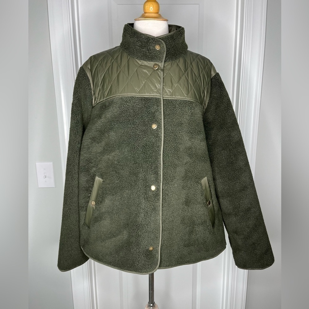 Barbour Aspen Fleece Jacket, Olive, 1X, NWT